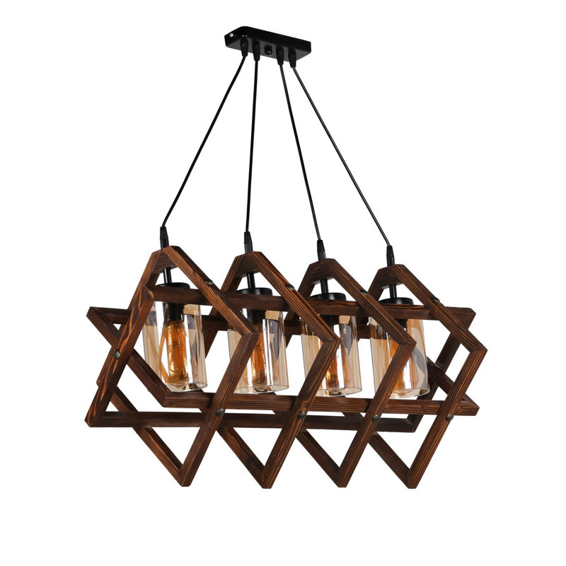 Baughman 4 - Light Black Cluster Pendant, Walnut