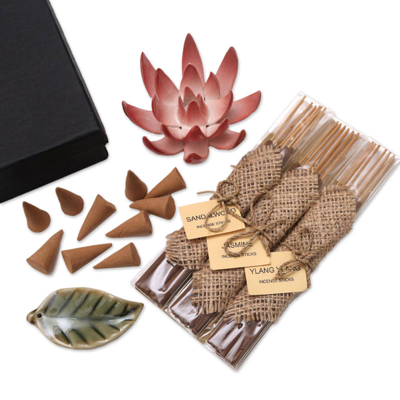 Ensemble-cadeau Bloom et lotus en fleurs et aromathérapie, Rose