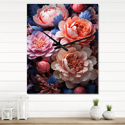 Etan - Peonies Very Wall Clocks