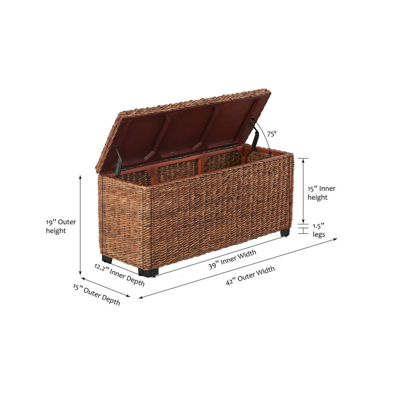 Berndt Woven Storage Bench, Brown