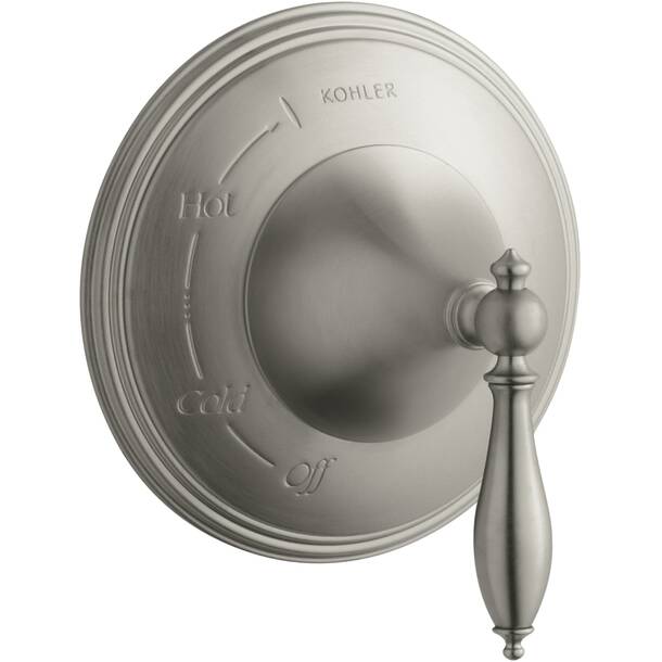 Kohler Finial® Traditional Rite-Temp Shower Valve Trim with Lever ...