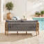 Canapé de patio en bois avec 2 coussins et coussin d'assise-132589464