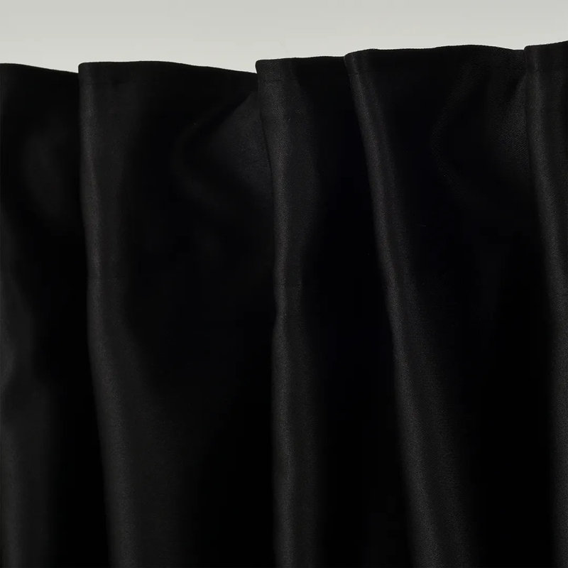 Extra Wide & Extra Long Custom Made Solid Color Room Darkening Single Curtain Panel, 100" W x 168" L, Deep Black