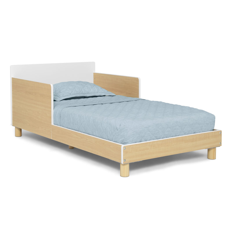 Gapkids Wood Toddler Bed With Reversible Headboard By Delta Children - Greenguard Gold Certified, Natural/White, White