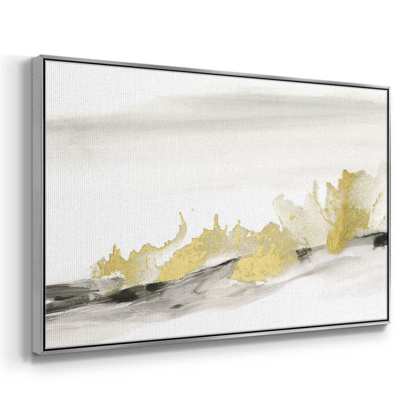 Toile tendue avec cadre doré Gold on the Horizon II, H 27 po x l 41 po x P 2 po, Argent