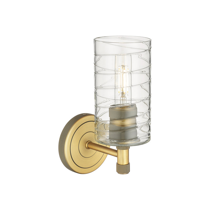 Applique murale 1 lumière Crown Point, Laiton brossé, Tourbillon déco, H 10,5 po x l 3,88 po x P 6,5 po