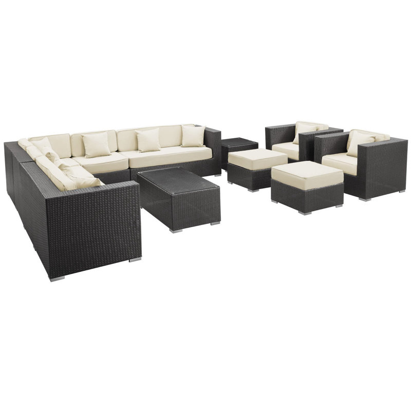 Ensemble modulaire d'extérieur 11 pièces Alleyne, Blanc