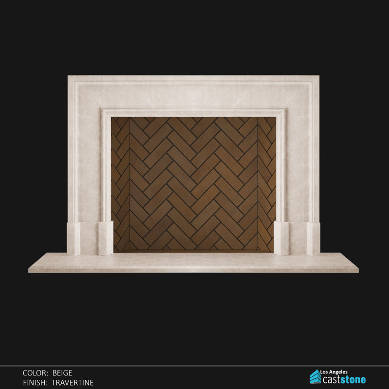 Cadre de cheminée Lotus, Travertin beige