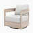 Coussin beige / structure en teck sélectionné