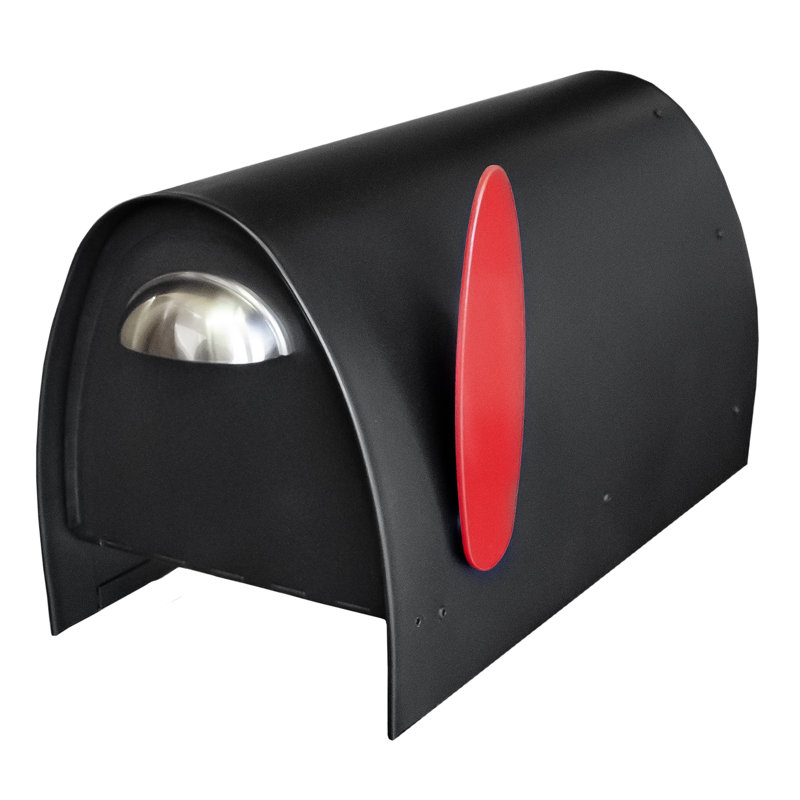 Matte Black Stainless Steel Post Mounted Mailbox