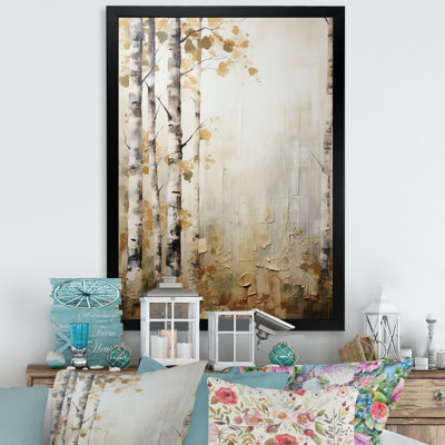 «Beige And Gold Minimalisme Forest», reproduction d'art sur toile
