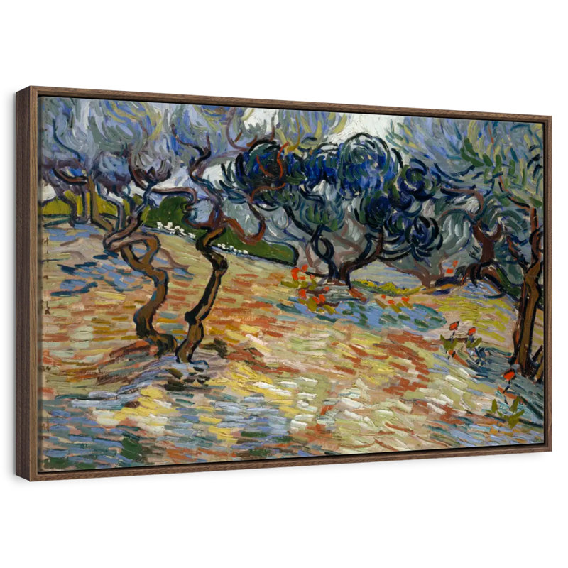 Olive Trees 1889, 46" X 31", Floating Frame Walnut