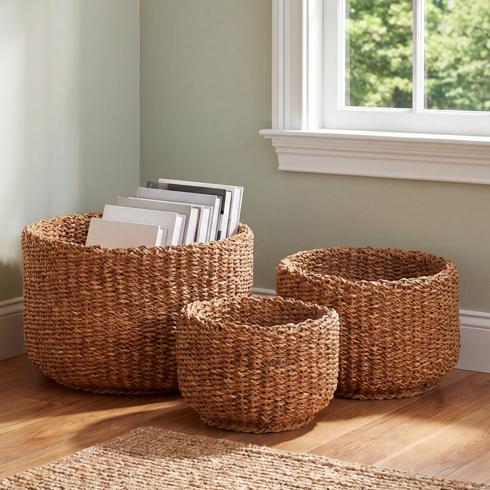 Charton Handmade Seagrass Decorative Basket 3