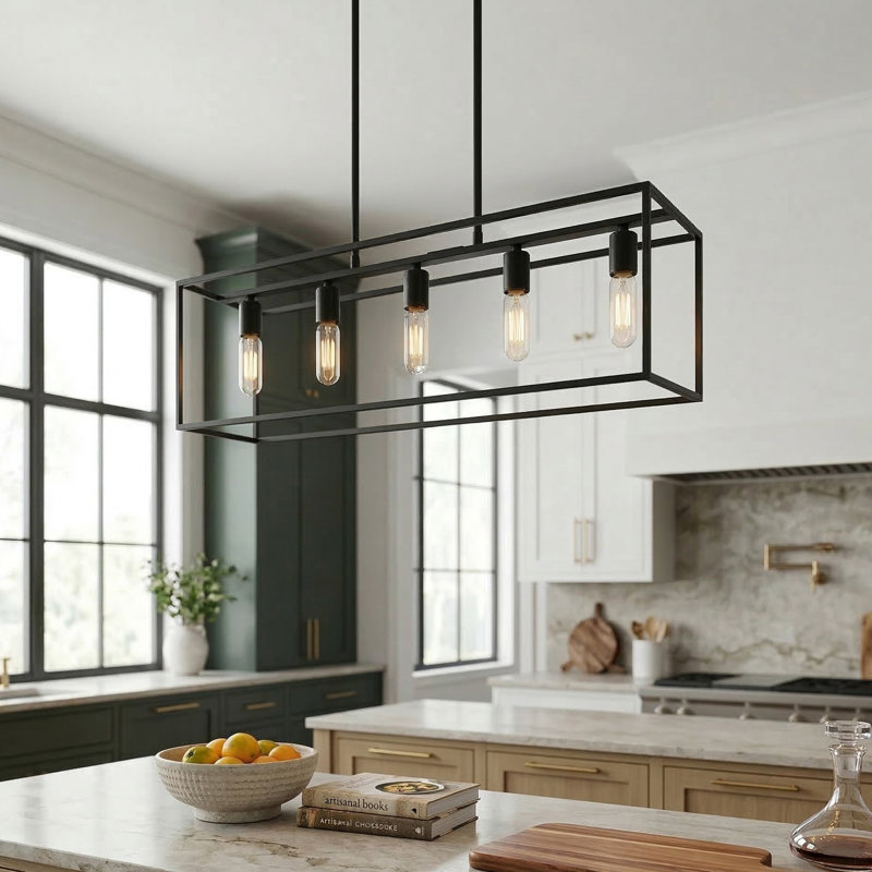 Seadrift 5 - Light Kitchen Island Pendant, Matte Black