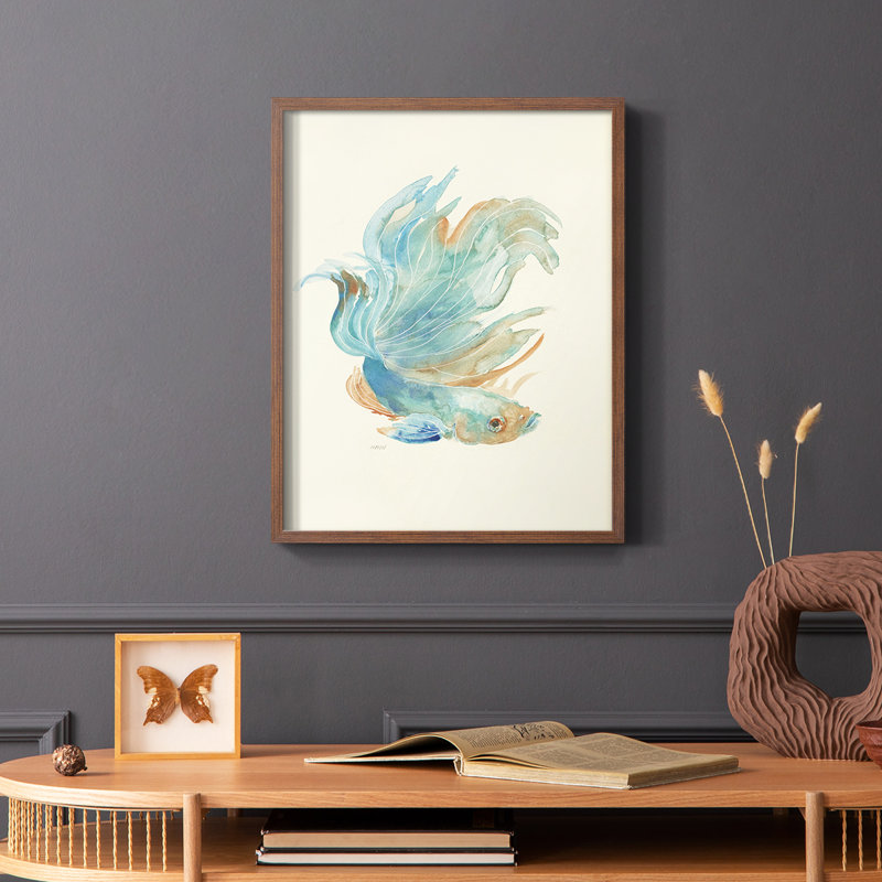 Betta I, reproduction encadrée - bois massif, Brun, H 20 po x l 16 po
