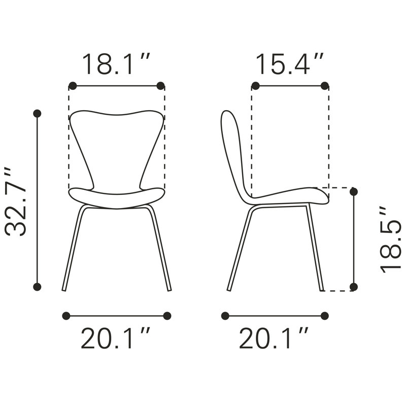 Ensemble de 2 chaises Roselin, Ivoire ivoire