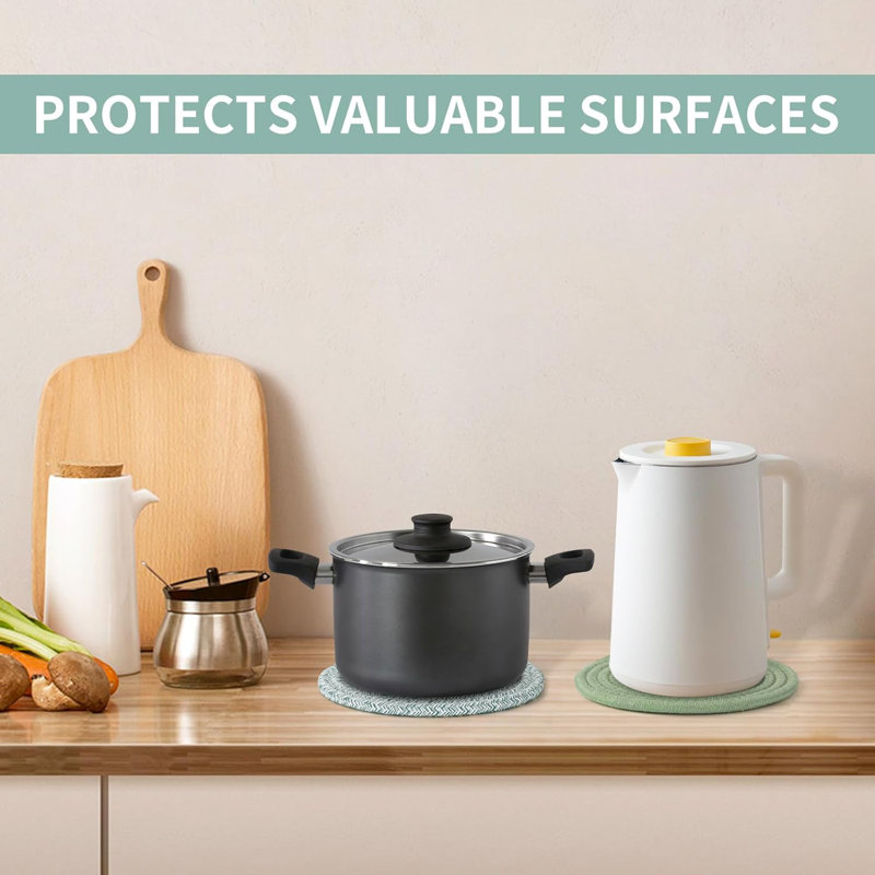 Trivets for Hot Dishes, Pots and Pans, Heat Resistant Hot Pads with Storage Basket