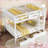 Full Over Full Rubber Wood Bunk Bed – Convertible to 2 Beds, 2 Storage Drawers, No Box Spring Needed, White-725510327-725510326