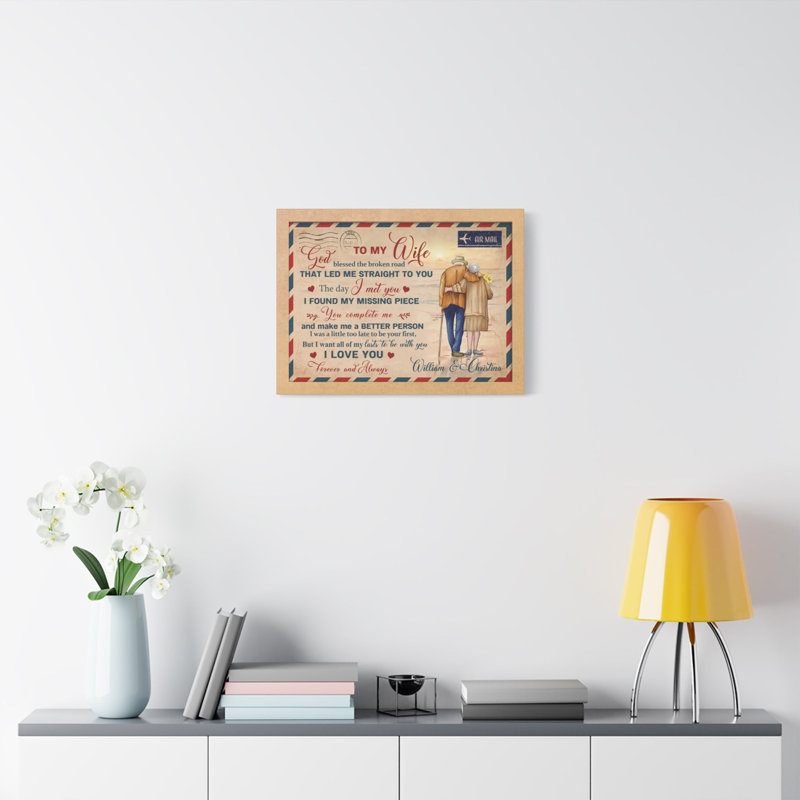 To To Wife You Complet Me, art mural sur toile personnalisé, H 11 po x l 14 po, Oui
