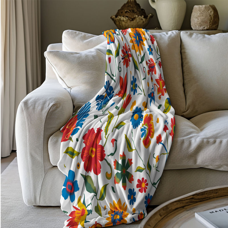 Bold Mariachi Blooms - 1 pièce Sherpa Premium, Grand lit