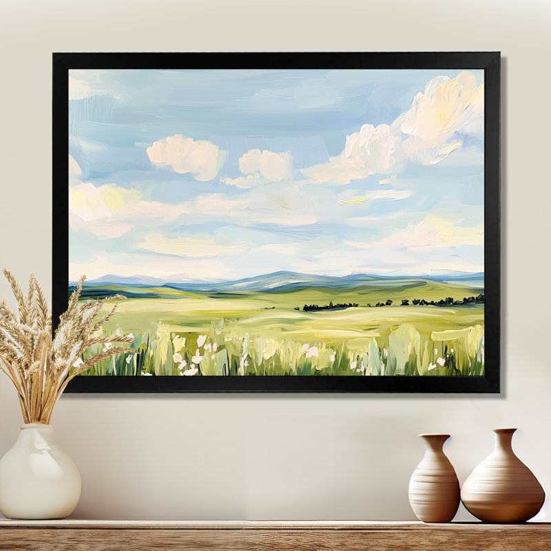 Impression sur toile «Big Sky Horizon Meadows I - Montana», H 12 po x l 20 po, Noir