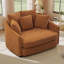 56.3" W Oversized Slipcovered Barrel Chair,Chenille Sofa Chair With 5 Pillows-1600980414