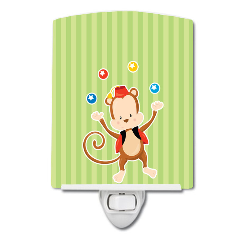 Monkey Juggler Ceramic Night Light