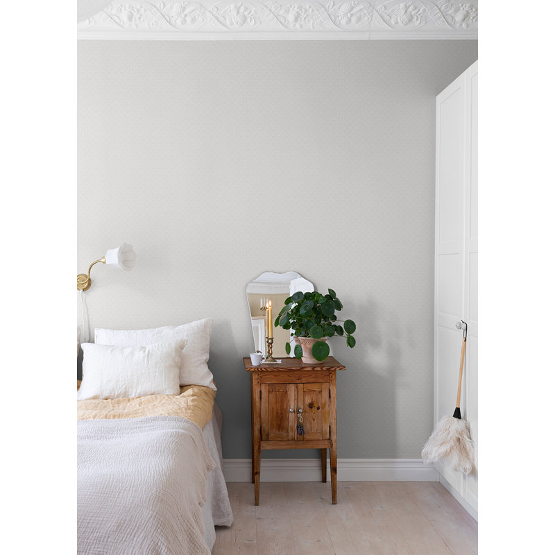 Ingrid Geometric Wallpaper Roll, Light Gray