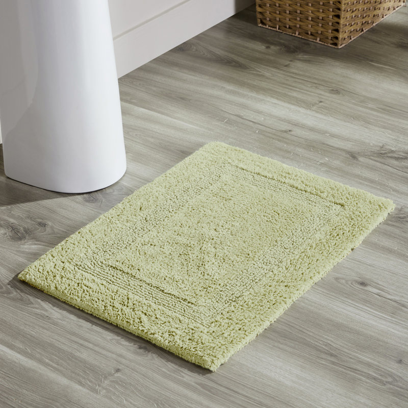 Rozanne Reversible Cotton Bath Rug, Sage, 17" x 24" Rectangle