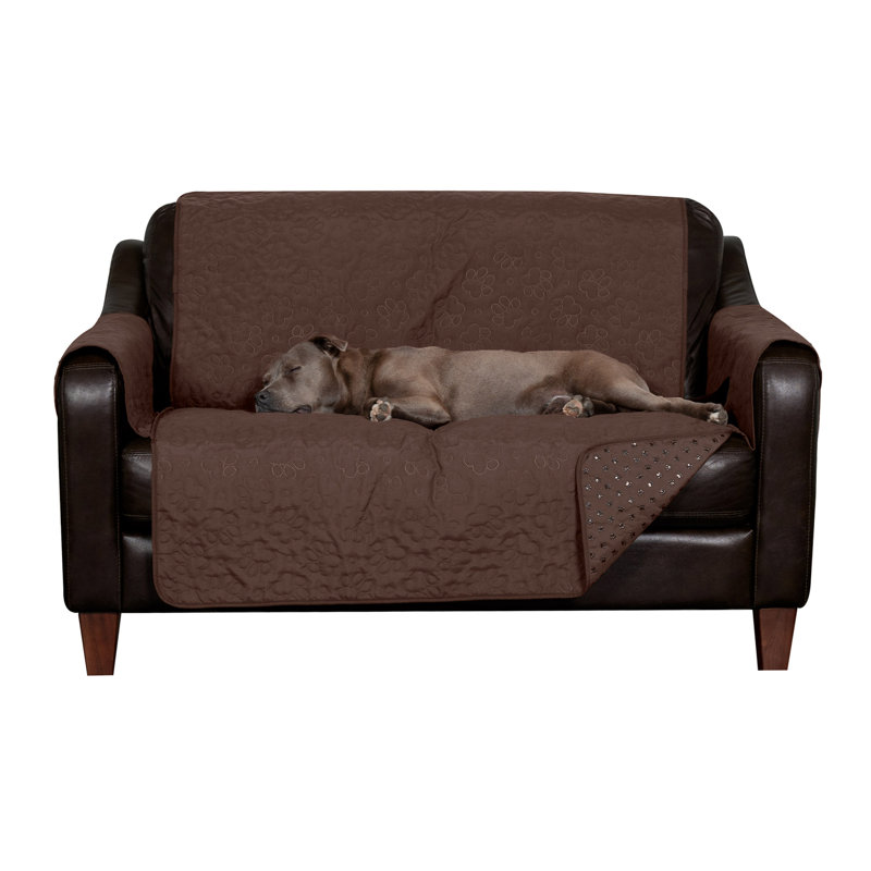 Non-Slip Waterproof Loveseat Cover Furniture Protector, Espresso 100% Polyester