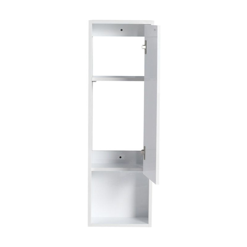 Armoire murale de salle de bain 12 po, portes à fermeture douce, conception à fixation flottante, blanc brillant (emballage KD)