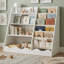 Bibliothèque pour enfants avec présentoir de livres pour enfants, tablettes de rangement ouvertes et armoire pour jouets