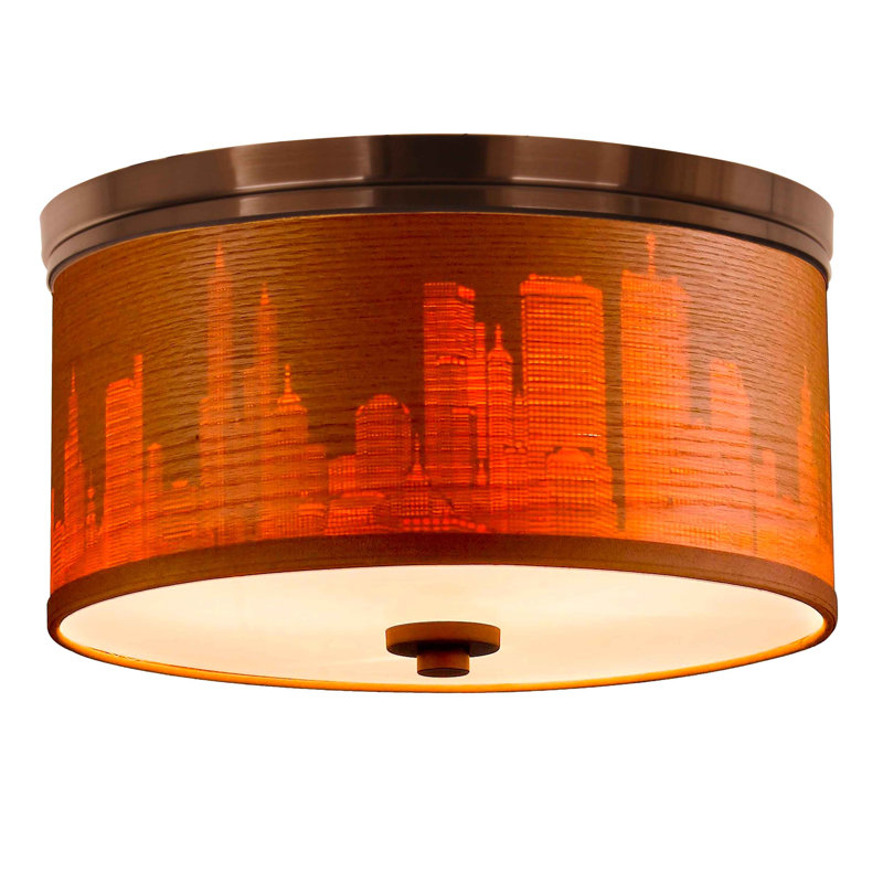 Juhasz Wood Flush Mount, Brulee, Nickel