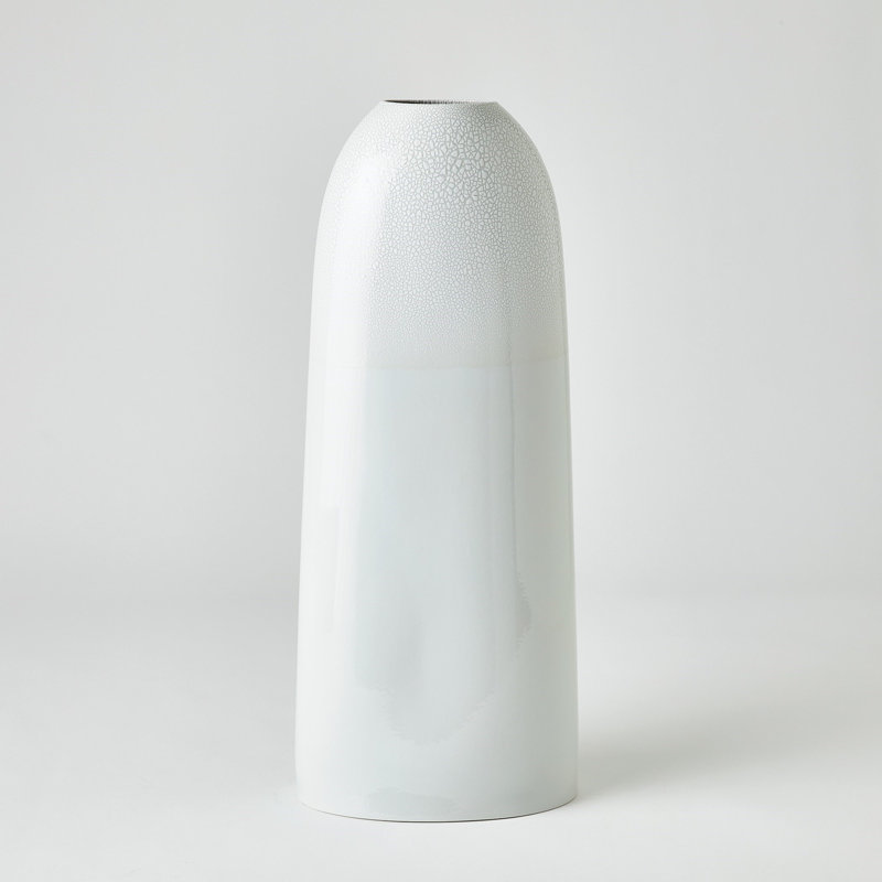 Terra Porcelain China Table Vase, 25.25" H x 10.25" W x 6.5" D, White