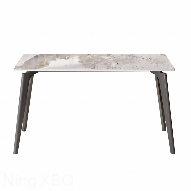 Table de salle à manger rectangulaire 55,12 po 55 pi, H 29,53 po x L 55,12 po x l 31,5 po, Blanc / beige