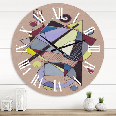Horloge murale moderne Compositions géométriques colorées IV