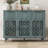 Vintage Carved Sideboard Cabinet with 3 Doors & Drawers, Farmhouse Decorative Storage Cabinet with Adjustable Shelves for Entryway, Living Room & Dining Room-1505549034