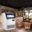 Machine à glaçons 120V commerciale 200Lbs / 24H avec 29Lbs Cubes de rangement en acier inoxydable Nettoyage automatique pour les bars à domicile avec cuillère et pelle, argent-86381120