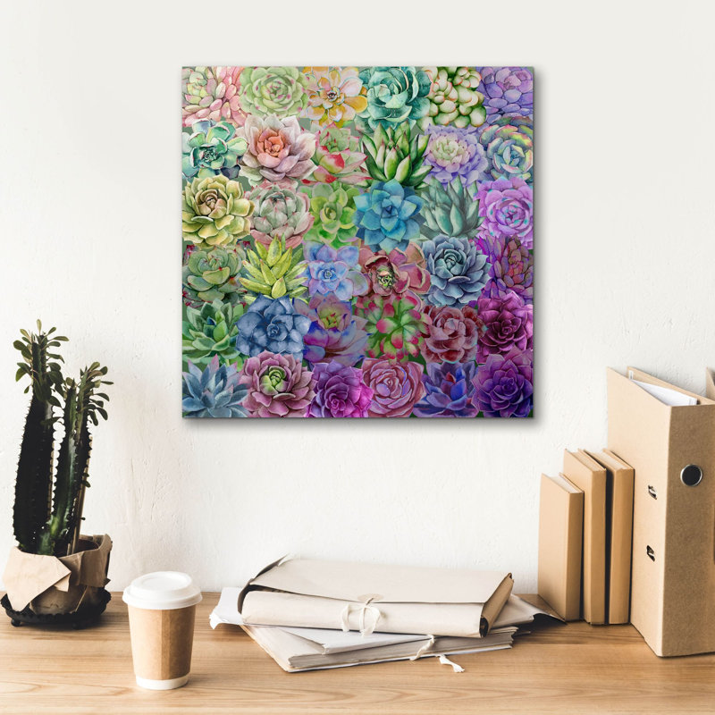 «Succulent Love» par Jean Plout, art mural sur toile, H 18 po x l 18 po