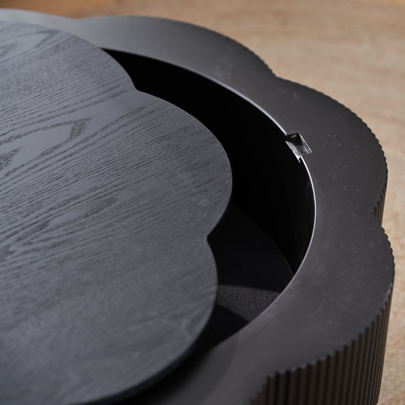 Table basse moderne en forme de fleur, Noir