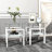 Set Of 2, Modern Tempered Glass Tea Table Coffee Table End Table, Square Table For Living Room-1332095663