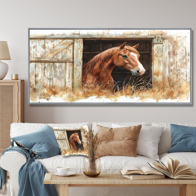 Portrait de cheval à la grange III - art mural cheval