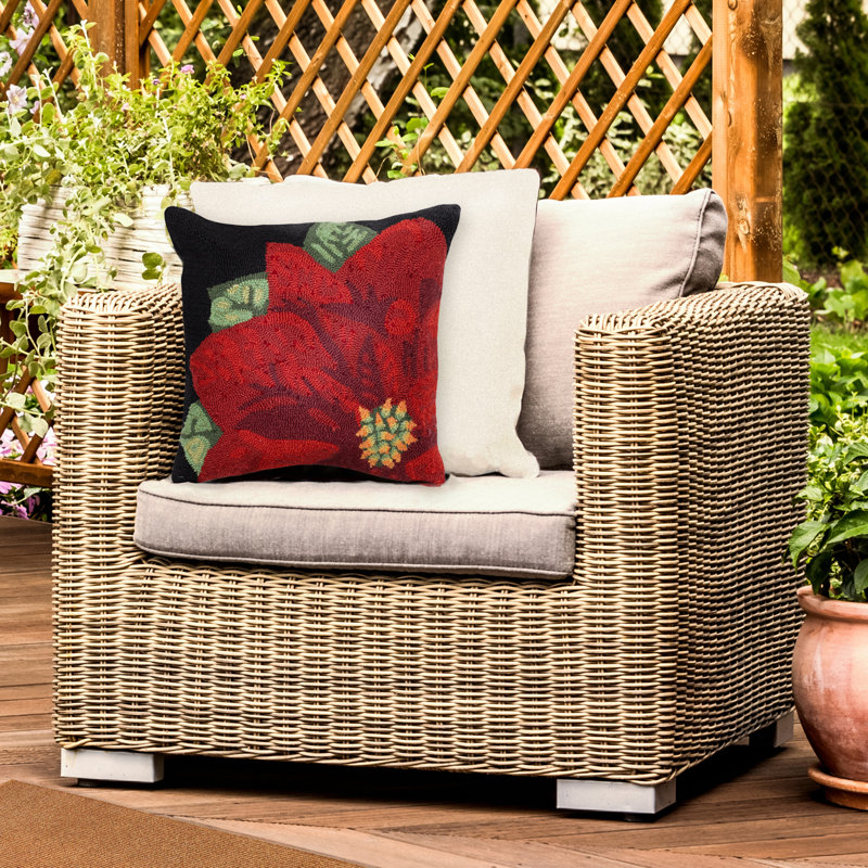 Frontporch Poinsettia Square Pillow Cover & Insert