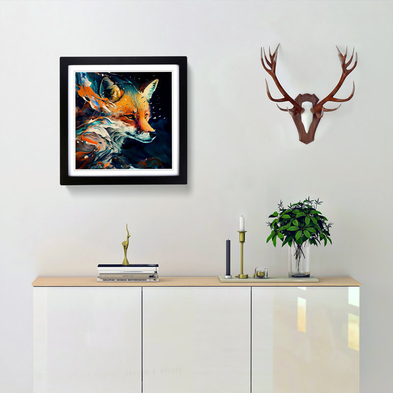 Single Picture Frame Print on Wood, Black