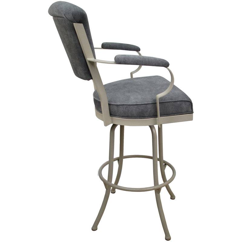 Tabouret très grand Hallah, Gris anthracite / beige