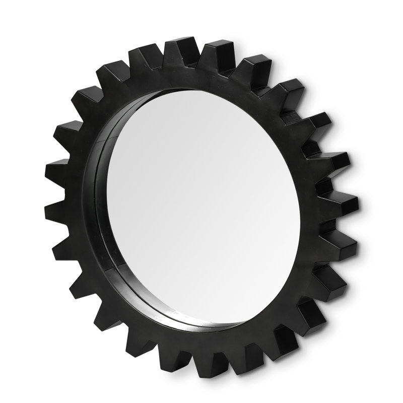 Herlinda Solid Wood Round Mirror, 26" x 26"