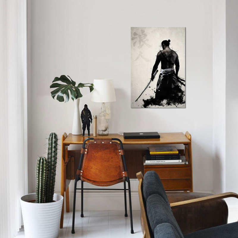 «Ronin», impression sur toile, H 40 po x l 26 po x P 1,5 po, Toile tendue, Pas de tapis