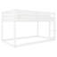 Lit superposé bas simple au-dessus de simple, lit superposé au sol avec échelle, lit superposé simple en bois massif pour enfants et enfants, blanc-445064491