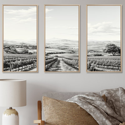 Vineyard Scenery Landscape Beauty IV - Vineyard, ensemble d'art sur toile