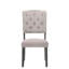 Ensemble de 2 chaises d'appoint en lin beige et gris - dossier haut, structure 2 po et design élégant